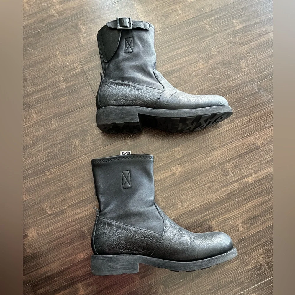 Bikkembergs Women’s Black Leather Combat Moto Boots, Sz EU 37; US 6.5 - Picture 2 of 11